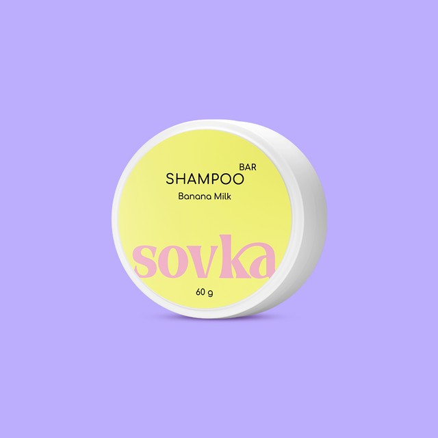 Shampoo Bar Banana Milk, твердий шампунь для сухого типу волосся, 60g